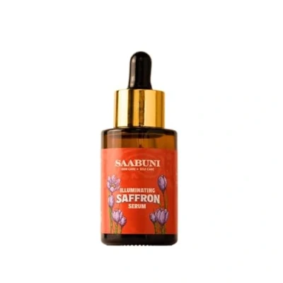 Image of Saabuni Illuminating Anti Aging Serum for Face, Pure Ayurveda Saffron Oil Skin Glow, Fine Line and Wrinkles, Vegan, All Natural Face 30 ml (30ml)