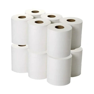 Image of Strike White Centre Feed Rolls Embossed 2ply Wiper Paper Towel 50M p/Rolls 6 Per Pack Family Disposable Kitchen Cleaning Household (24 Rolls) (12