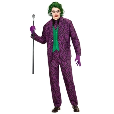 Image of W WIDMANN MILANO Party Fashion Evil Clown Costume for Men, Clown, Circus, Horror, Psycho, Jester, Joker, Halloween, Carnival, Theme Parties