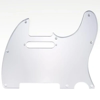 Image of Musiclily 8 Hole Tele Pickguard Scratch Plate for Fender USA/Mexican Standard Telecaster Modern Style Electric Guitar, 1Ply Silver Mirror Acrylic