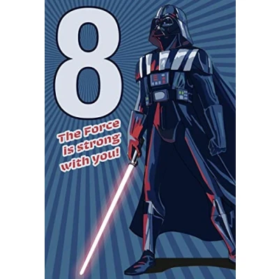Image of Cards Hallmark Star Wars Darth Vader 8th Birthday 8 The force is strong with you!