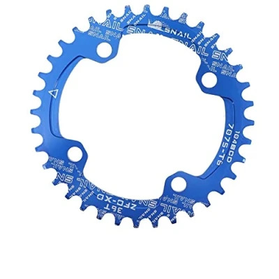 Image of Chainring Mountain Bike Bicycle 104 BCD 32T 34T 36T 38T Narrow Wide Single Chain Ring With 4 Pieces Sprocket Bolts Crown (Size : 34T, Color Blue)