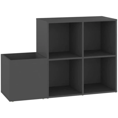 Image of vidaXL Hall Shoe Cabinet Grey 105x35.5x70 cm Engineered Wood