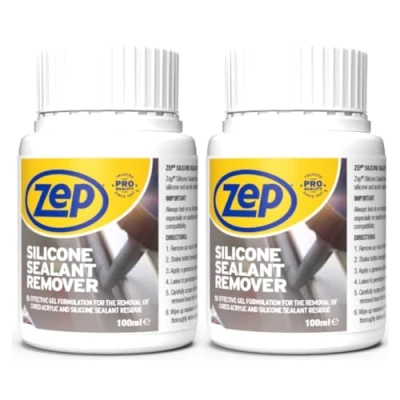 Image of Zep SIlicone Sealant Remover 100ml, for Removing Bathroom with or Without A Tool Convenient Brush Cap (2 Pack)