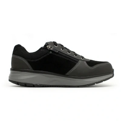 Image of Joya Dynamo Zip Leather Textile Men&#039;s Low Top Trainers