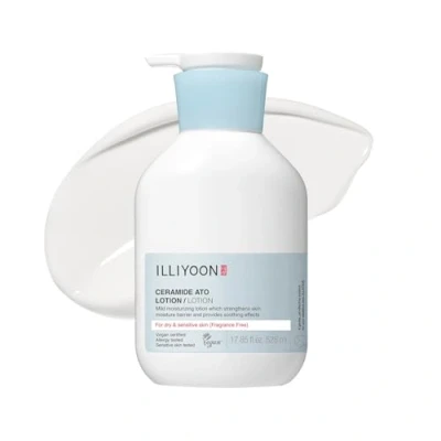 Image of ILLIYOON Ceramide Ato Lotion 528ml(17.85oz) Strengthening and restoring Skin barrier with Soy for Dry &amp; Sensitive Gentle moisturizer Infants Adults Vegan Fragrance Free