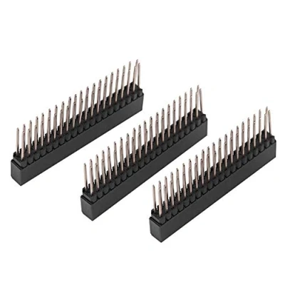 Image of Female Pin Headers, 3Pcs 2.54MM Pitch Dual Row Straight 2 x 20 Pins Header Strip Connector Kit for