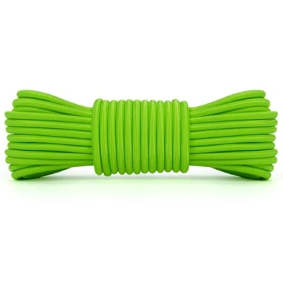 Image of Abma Cord Bungee 5mm 10M Elastic Shock 100% Stretch Rope for Tarpaulin, Trailer, Backpack, Tent Pole, Kayak Neon Green