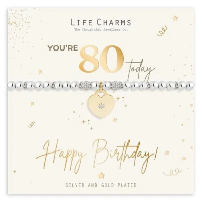 Image of Life Charms Happy 80th Birthday bracelet