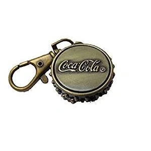 Image of Fat catz copy Bronze Vintage Antique style Coca Cola Bottle Top design Mini Quartz Roman Numerals Clock pocket watch Fob Keyring
