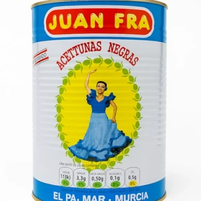 Image of Spanish Black Manzanilla Olives with Stone Spain Catering Size 4.3Kg Aceitunas Negras