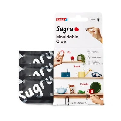 Image of Sugru by tesa Moldable Multi Purpose Glue for Creative Fixing and Making, Black, 3 Piece