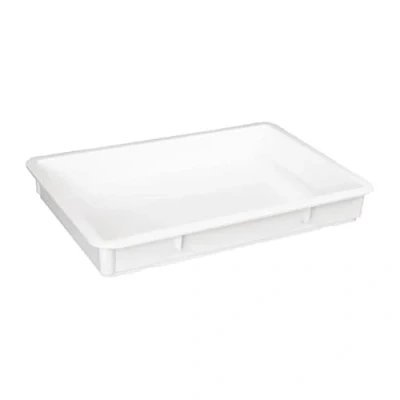 Image of Vogue Dough Box 650 x 455 85 mm, White, Polypropylene Stackable Bakers for Storing, Transporting &amp; Proofing Dishwasher Safe, Lid (FS999) Sold Separately, FS998