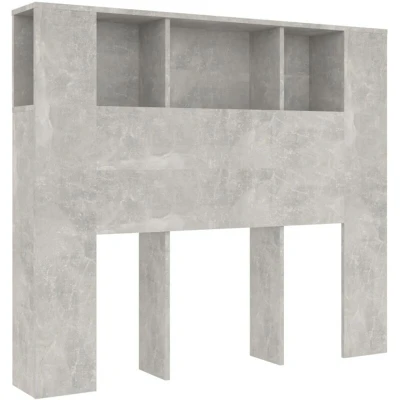 Image of vidaXL Headboard Cabinet Concrete Grey 120x18.5x102.5 cm