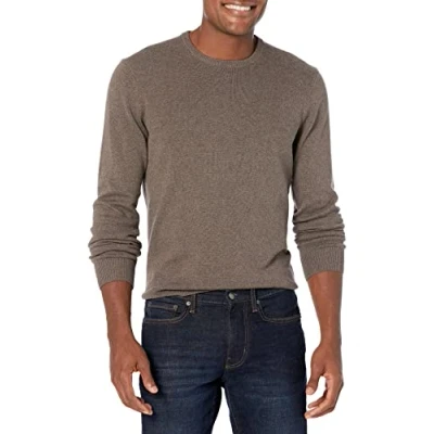 Image of Amazon Essentials Men&#039;s Crew Neck Sweater (Available in Big &amp; Tall), Brown Heather, XL