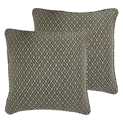 Image of Paoletti Tangier Polyester Filled Cushions (Twin Pack), Cotton, Monochrome,55 x 55cm
