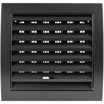 Image of Vent Systems 150 x mm / 6 Inch Anthracite Square Louvered Air Supply Cover with Slider Dryer, Conditioner Cover, HVAC Exhaust Ventilation Grille for Bathroom, Home, Kitchen