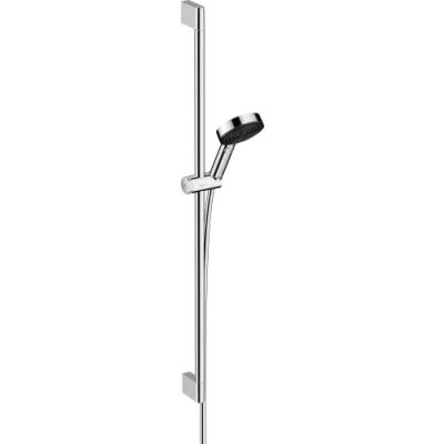 Image of Hansgrohe Water Saving Shower Set Pulsify Select S, Head (EcoSmart) with Rail 90 cm, Hose, Holder, Hand 3 Sprays (Relaxation), Chrome, 24171000