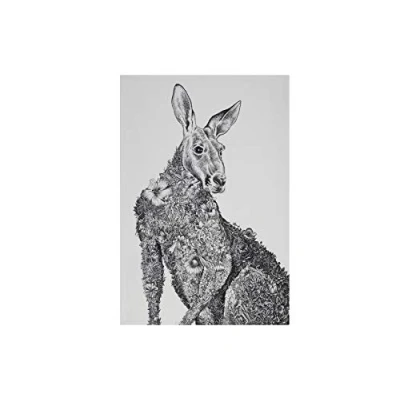 Image of Maxwell &amp; Williams GX0004 Marini Ferlazzo Tea Towel with Kangaroo Design, 100% Indian Cotton, White, 50 x 70 cm