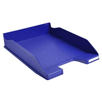 Image of Exacompta Ref 113104D Office Letter Tray Combo Midi 347 x 255 65mm in Size, Suitable for A4 Documents, Stackable with Others, Holds Approx. 500 Sheets Night Blue