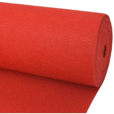 Image of vidaXL Exhibition Carpet Plain 1x12 m Red
