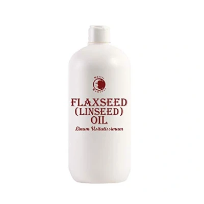 Image of Mystic Moments Flaxseed (Linseed) Carrier Oil 1 Litre Pure &amp; Natural Perfect for Hair, Face, Nails, Aromatherapy, Massage and Dilution Vegan GMO Free