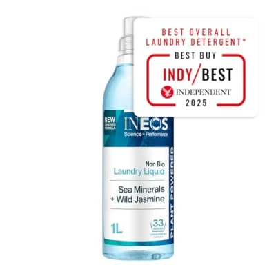 Image of INEOS Next Gen Non Bio Laundry Washing Liquid Detergent, 33 Washes (1L), Plant Powered, For Sensitive Skin, High Performance Stain Removal, Sea Minerals + Wild Jasmine