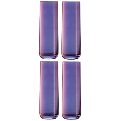 Image of LSA Aurora Highball 420ml Polar Violet Set of 4 Hand Painted Glassware AR02