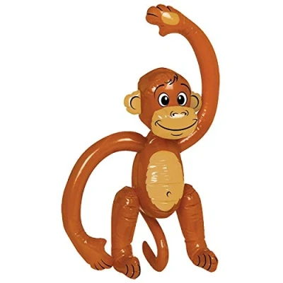 Image of SHATCHI Inflatable Blow up Brown Monkey Chimp Tropical Summer Pool Beach Hawaiian African Fancy Dress Party Decoration Hen Stag Do Accessories, (1pc 12pcs), 5Pcs