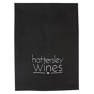 Image of TeddyTs Personalised Company Logo Cotton Tea Towel Black, 50 x 73cm