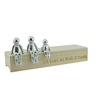 Image of 29th Anniversary Idea 29 Years We Made A Family Metal Ornament Choose Your Combination Box &amp; Woodgrain May Vary(1 Child)