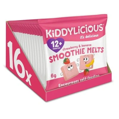 Image of Kiddylicious Strawberry and Banana Smoothie Melts, 16 x 6g
