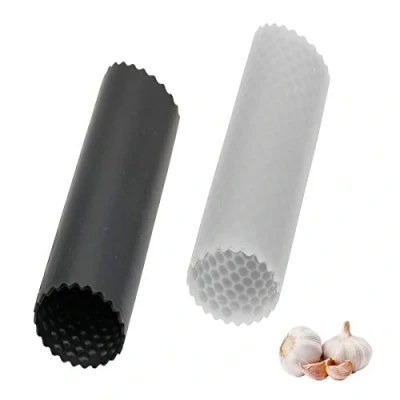 Image of Silicone Garlic Peeler Tube,2 Pieces Roller Kitchen Gadgets Tools Keep Your Hands Free of Odor Black/Transparent