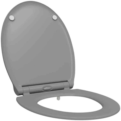 Image of vidaXL Quick Release Toilet Seat with Soft Close Duroplast Grey