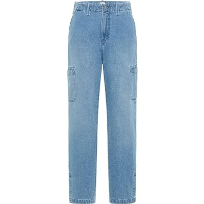 Image of MUSTANG Women&#039;s Style Ava Loose Wide Cargo, Medium Blue 581, 29W x 32L