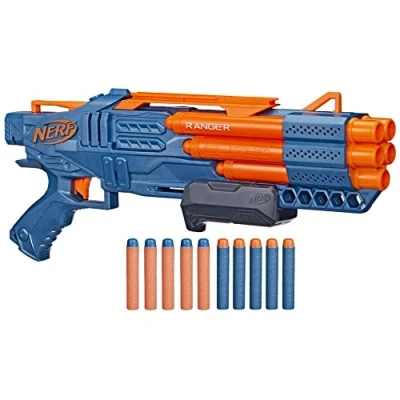 Image of Nerf Elite 2.0 Ranger PD 5 Blaster, Barrel Blasting, 10 Darts, Easy To Use, Dart Storage, Pump Action