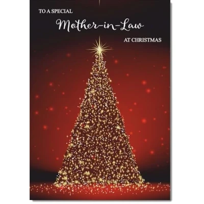 Image of doodlecards Mother in Law Christmas Card Red Tree Medium Size for with Plain Envelope