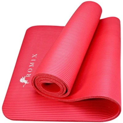 Image of ROMIX Yoga mat thick 15 MM Foam Exercise 180x60x1cm Non Slip Gym with Carry Bag and Strap, Workout Mat, Mats for Women Men Pilates Gymnastics Meditation Home Outdoor
