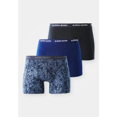 Image of Bjorn Borg Cotton Stretch Boxers 3Pack Dark Black Blue Multicolour size XXL