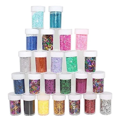 Image of Xshelley Glitter Shakers for Children Kid&#039;s Craft Activities,Arts &amp; Crafts Glitter,Card Making,Decorating,24 Assorted Colours