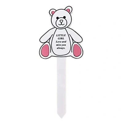 Image of Angraves Little Girl Memorial Baby Child Remembrance Verse Grave Ground Stake Plaque