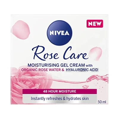 Image of NIVEA Soft Rose 24h Day Cream (50 ml), Face Care with Water and Hyaluron, Light Gel for Smooth Delicate Skin, Moisturising