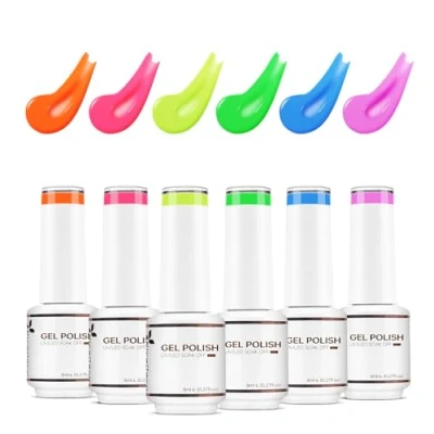 Image of Nicedeco Gel Nail Polish Set, UV/LED Soak Off Art Manicure Pedicure, Salon &amp; Home Use Long Lasting Easy to Apply 6pcs x 8ml Kit3