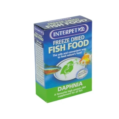 Image of Interpet Freeze Dried Aquarium Fish Food, Safe, Natural, High Protein, Daphnia, 8g
