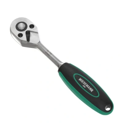 Image of Lever Type Reversible Ratchet 1/4 inch with 72 Teeth from WIESEMANN 1893 fine Tooth Made Chrome Plated CV Steel 80812