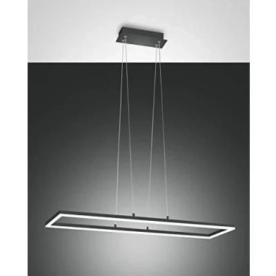 Image of Bard LED Integrated Pendant Ceiling Light Anthracite Glass