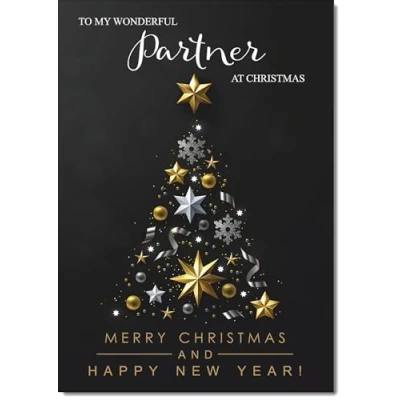 Image of doodlecards Partner Christmas Card Black Abstract Tree Large A4 Size for with Plain Envelope