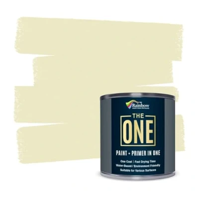 Image of THE ONE Paint Gloss 1 Litre Multi Surface No Undercoat or Primers required (Cream)