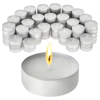 Image of SolaDirect 8 Hour Tea Lights Candles, 500 Pack, Long Burning Tealights Candle, Unscented White Ideal Night Light Candles for Restaurants, Weddings, Parties, Dates, Decoration &amp; More!