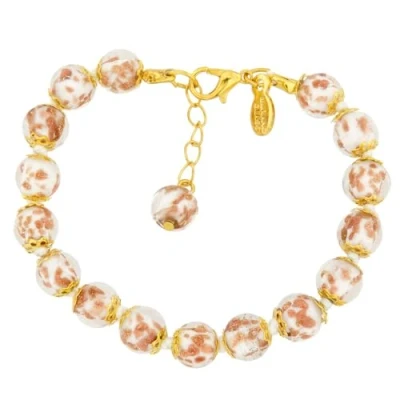 Image of GlassOfVenice Murano Glass Sommerso Bracelet Milky White